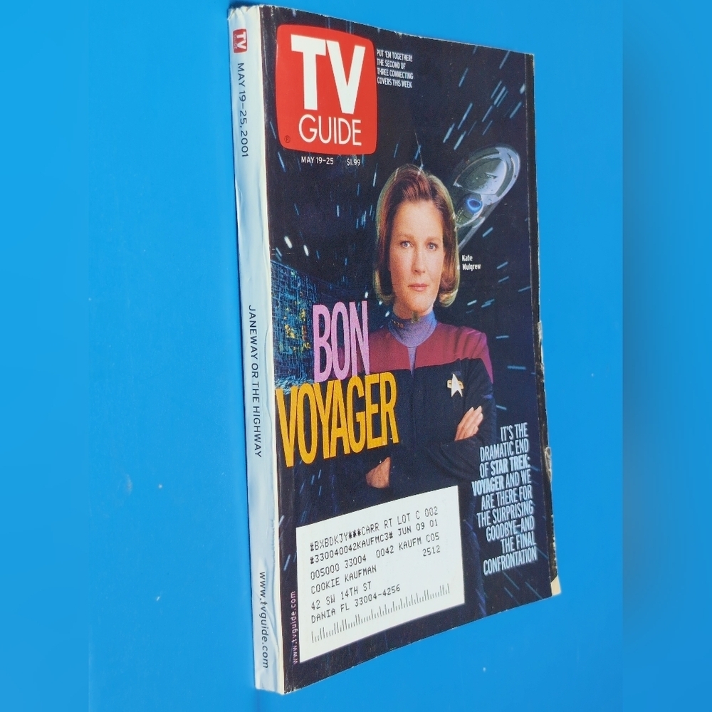 TV Guide Magazine - Bon Voyager Cover (Kate Mulgrew) - May 2001 - Picture 3 of 3